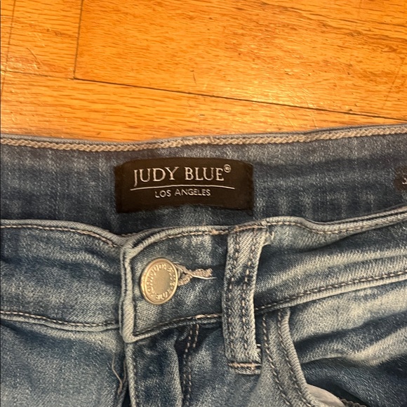 Judy Blue Light Blue Distressed Ankle Jeans - Picture 4 of 11